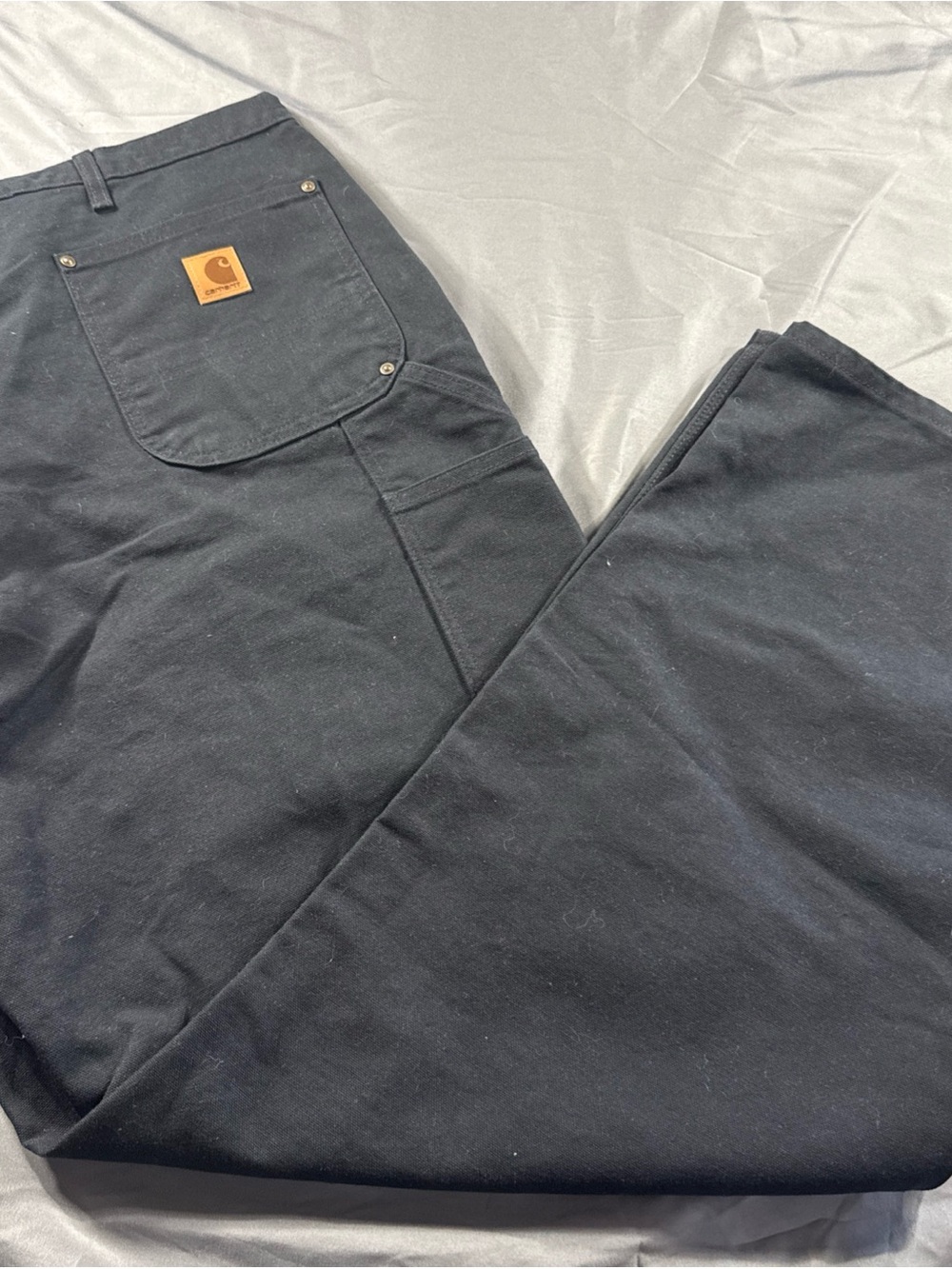 Carhartt Men's Black Cargo Work Pants with Logo Patch